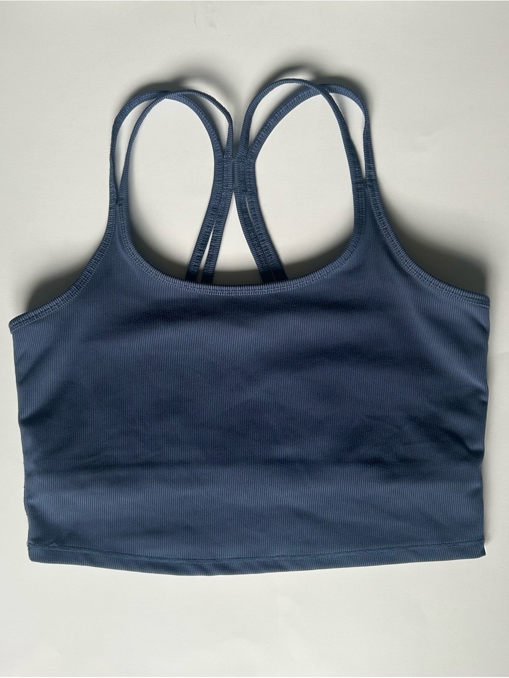 90 Degree By Reflex Ribbed Double-Strap Crop Bralette Navy Blue